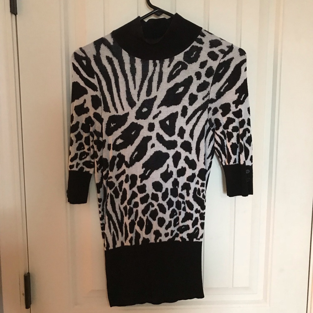 Black and white leopard sweater
